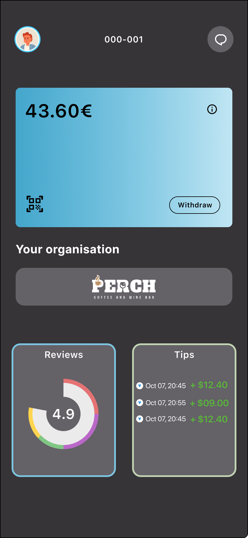 TipMate personal account